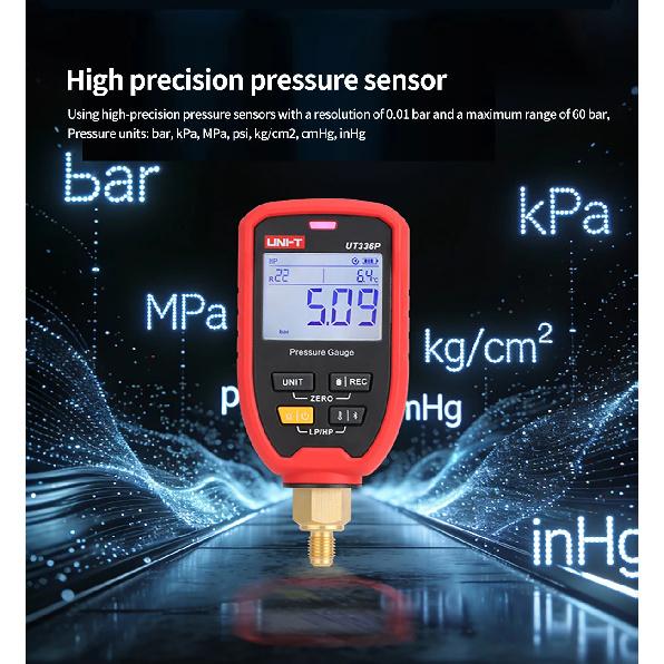 UNI-T UT336P UT336P KIT Wireless Pressure Gauge Bluetooth APP High-pressure Gauge Air Conditioning Refrigeration System Tester