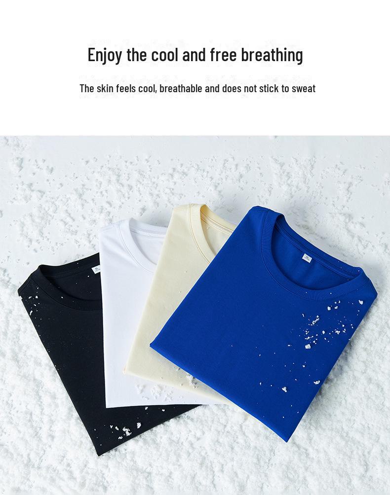 Мужская однотонная трикотажная футболка с коротким рукавом, 210 г, крутой дизайн с круглым вырезом для рабочей одежды или рекламы