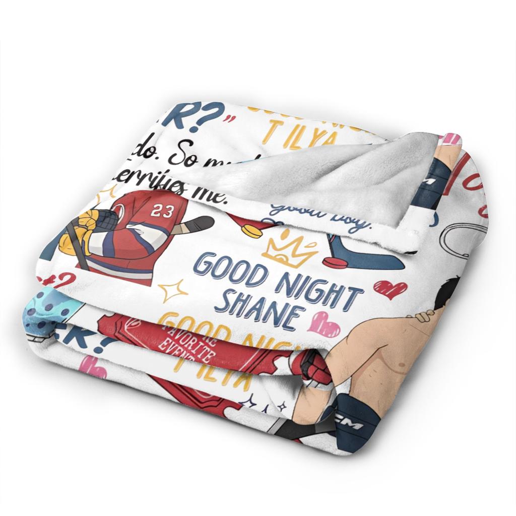 Heated Rivalry Knitted Blankets Cute Hollanov  Flannel Throw Blankets Summer Air Conditioning Decoration Soft Warm Bedspreads