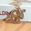 Keychain Shiny Rhinestones Snake Shape Key Ring Decorative Car Key Holder Bag Luggage Key