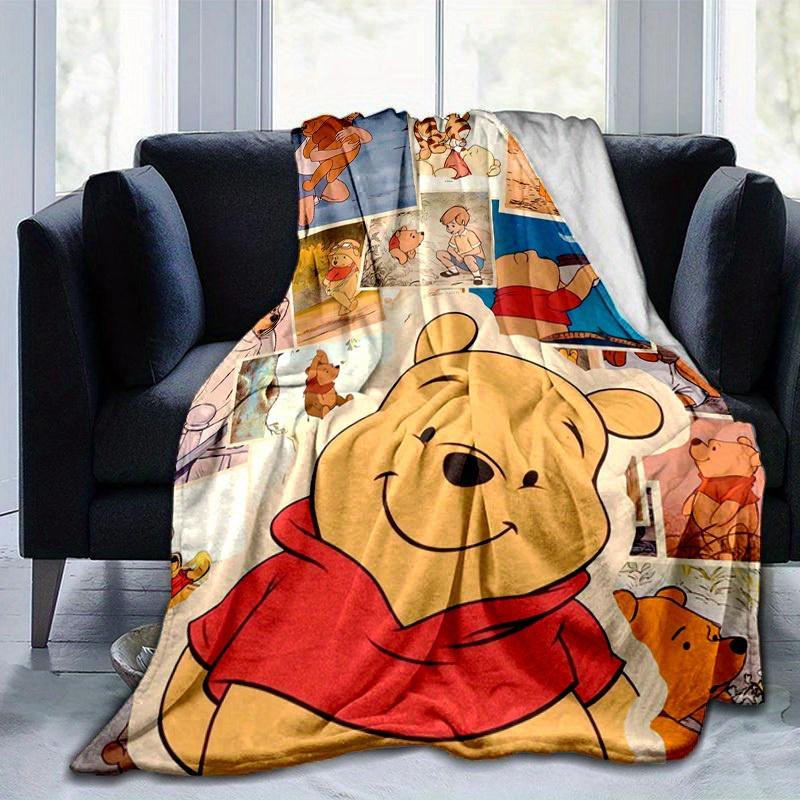 1pc. Cartoon Pooh Bear Blanket, Seasonal Universal Home Decor Gift for friends and family,Soft Flannel Throw Blanket, Versatile & Cozy for B