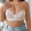 Европейский и американский пуш-ап и боковая поддержка, предотвращающий провисание, большой размер, без бретелей, кружевной сексуальный бюстгальтер на передней застежке