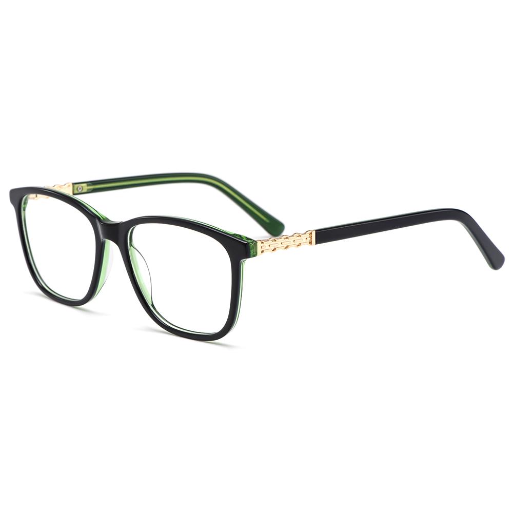 Durable Acetate Square Full Rim Women's Glasses Frame Comfort Fit Eyewear for All-Day Wear & Travel-Ready Style