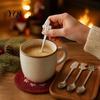 Durable Metal Tea Spoons 4Pcs Christmas Stainless Steel Set, Gingerbread Man Tree Coffee Creative Kitchen Utensils Stirring Teaspoons, Dessert