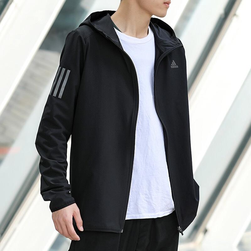 adidas Тканый спортивный топ с капюшоном Куртка Черный Мужской CY5776