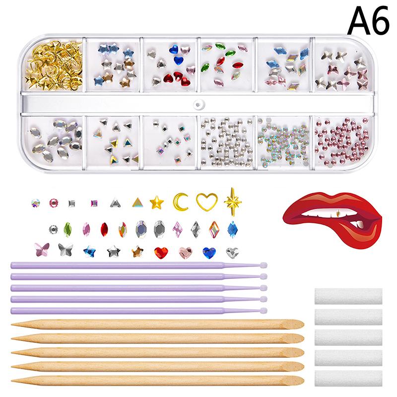 1Set Dental Tooth Gems Crystal Diamond Ornament Diy Tools Various Shapes Color Teeth Jewelry Denture