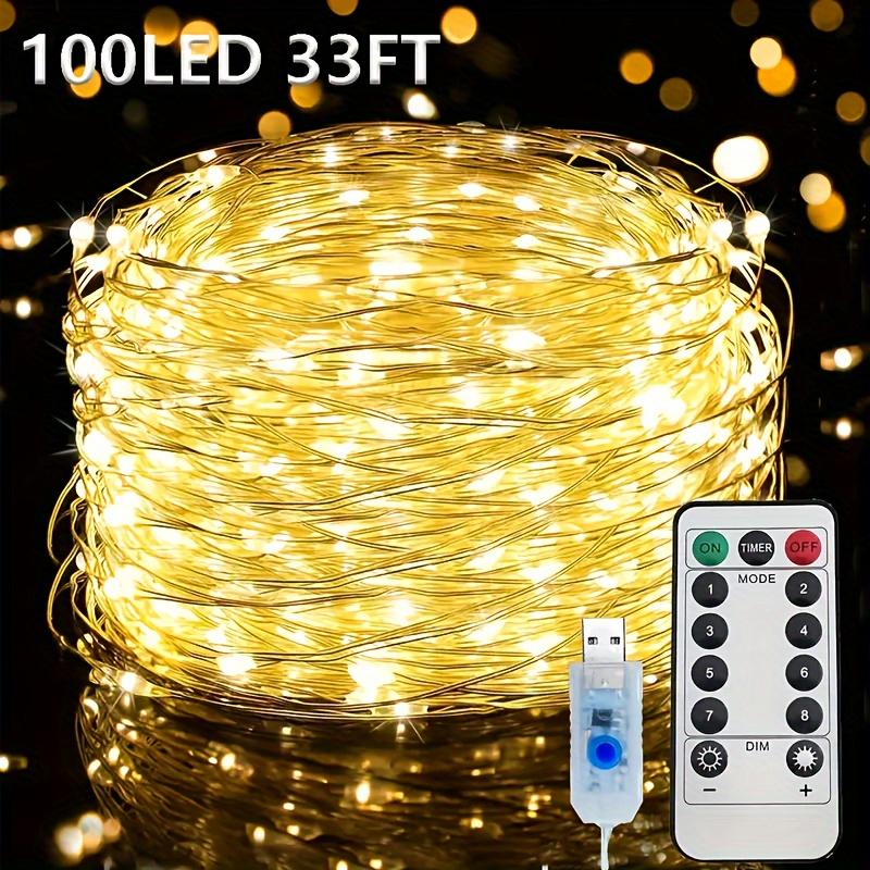 high qualityBZPCF 1pc USB Fairy String Lights, 66FT 200LED, 33Ft 100 LED, 16.4FT 50LED, Silver Wire, 8 Lighting Modes, Remote Control, USB Powered,