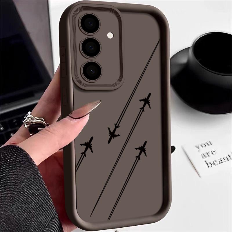 Aircraft Route Print Matte Shockproof Case For Samsung S25 S24 FE S23 Ultra S22 A16 A56 A15 A55 A36 A35 A54 A15 Lens Protection TPU Soft Phone Cover