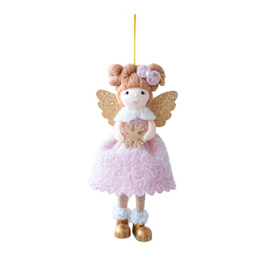 Christmas Angel Ornament Plush Felt Doll Festive Christmas Tree Decoration with Lanyard Holiday Spirit Hanging Pendant