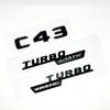 3D ABS Глянцевый Черный Логотип C43 Эмблема Буквы BITURBO 4MATIC Значок AMG Наклейка Для Mercedes Benz C43 W205 W206 Аксессуары AMG