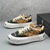 Дизайнерская новинка Мужские повседневные туфли на платформе со шнуровкой в стиле пэчворк, лоферы, спортивные кроссовки для ходьбы