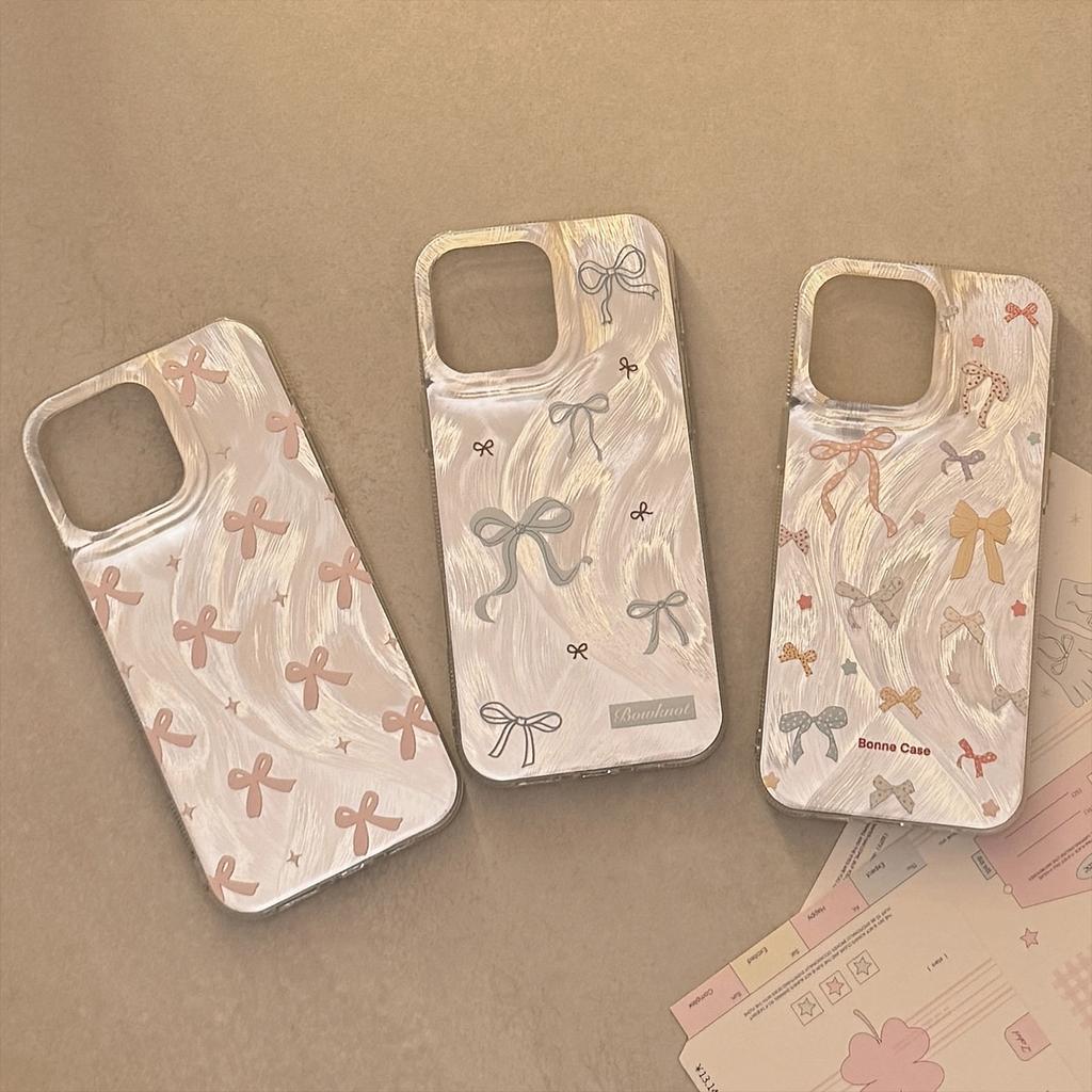 Glitter Bow Phone Case for iPhone 17 16 15 14 13 Pro Max, Cute Rhinestone Bowknot Shockproof Cover, Aesthetic Girly Protective Case