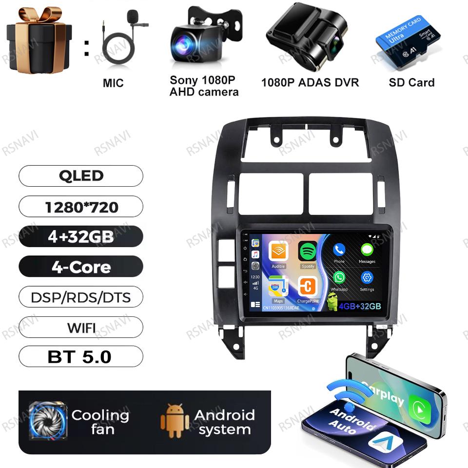Car Radio Android 16 For Volkswagen VW Polo MK4 6Q 9N 9N3 2004-2009 4G LTE Stereo Multimedia Autoradio Wireless Carplay Auto BT