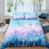 Пододеяльник цвета лаванды King Queen, комплект постельного белья с фиолетовыми цветами и бабочками, абстрактные мраморные цветочные одеяла, покрывало из полиэстера