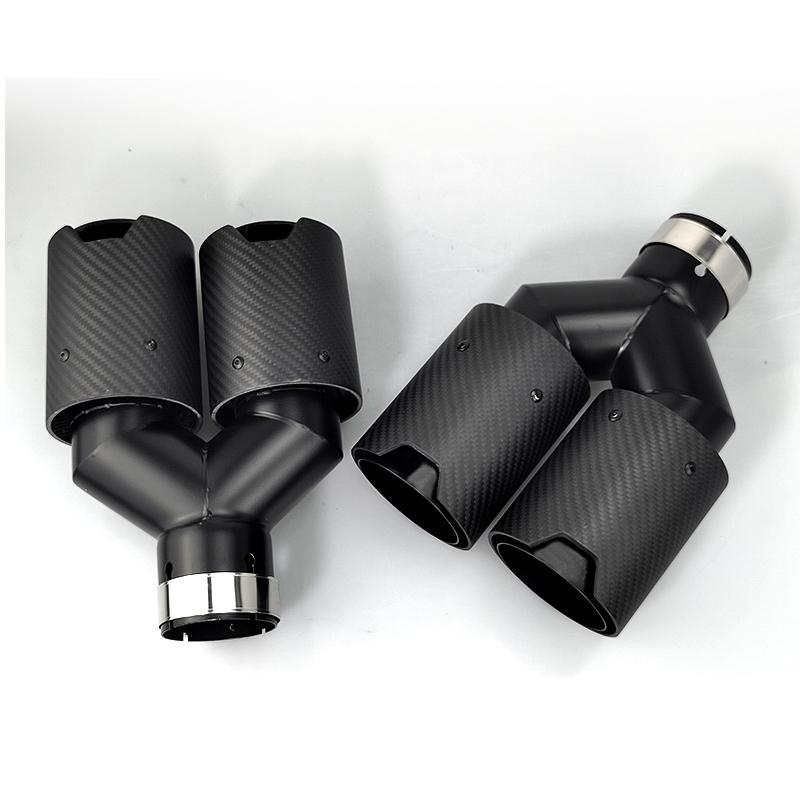 1PCS Tips Exhaust  for BMW glossy/matte Black Carbon Fiber Exhaust Trim Exhaust Pipe Tip Muffler Tip for BMW M Series Sporty