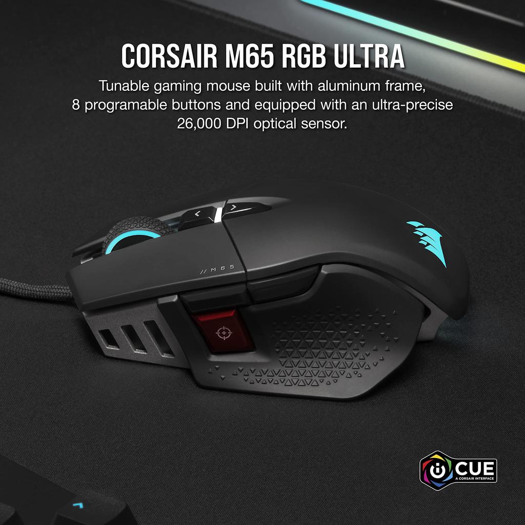 Игровая мышь Corsair M65 RGB ULTRA 8000Hz Черная -blk-, Гиперполяризующая, CH-9309411-AP2,