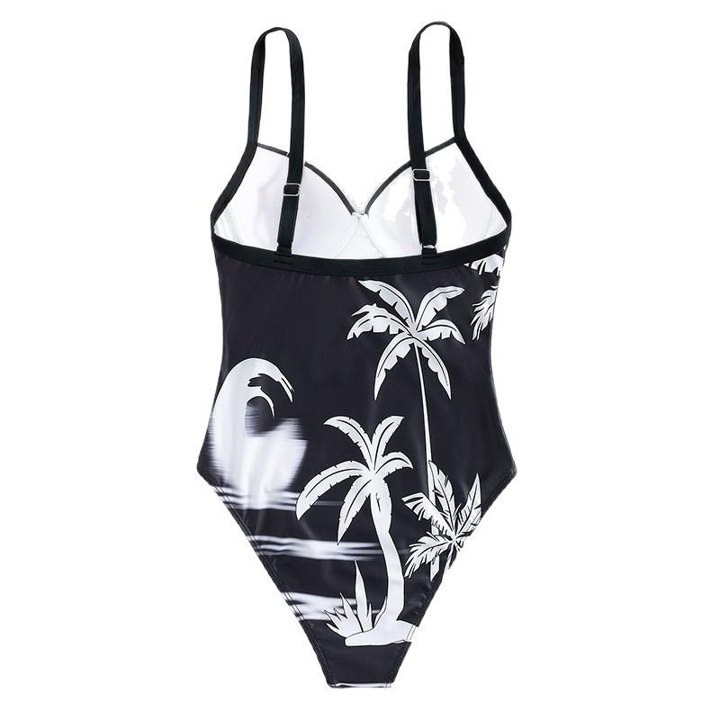 European and American women's one-piece print swimsuit summer sexy women's bikini DL001