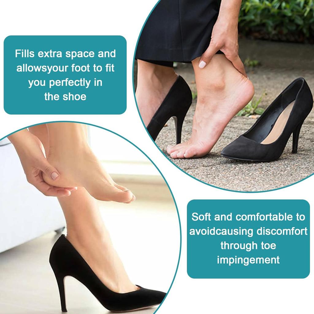 6 Pairs Adjustable Toe Filling Insoles for Forefoot Sponge Toe Plug Shoe Inserts, Foot Pads for Flat Sneakers & High Heels