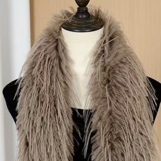 Women Scarf Solid Color Imitation Turkey Feathers Long Scarf Autumn Winter Warm Scarf Daily Party Street Wear