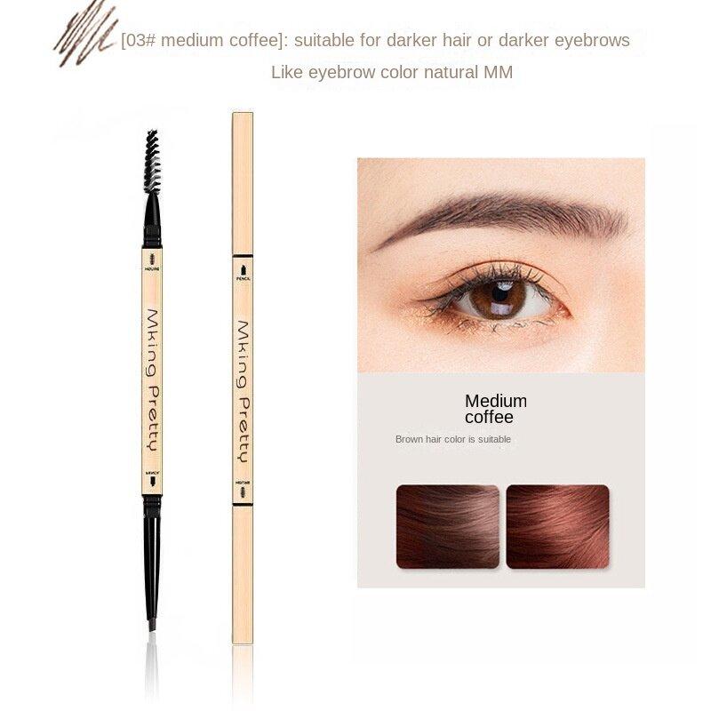 Small Gold Bar Double-Ended Eyebrow Pencil | Ultra-Fine Waterproof Triangle Tip | Long-Lasting & Smudge-Proof Natural Look