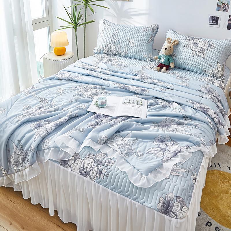 Домашний текстильный латексный чехол для матраса освежающий прохладный коврик комплект из 4 предметов моющийся коврик из ледяного шелка подзор для кровати домашний кондиционер одеяло мягкий коврик