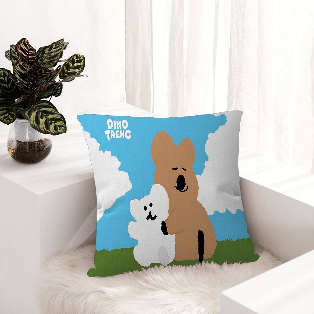 Cute D-Dinotaeng Cartoon Cushion Cover Car Throw Pillow Case For Sofa Car Christmas Gift 40X40Cm 45X45Cm