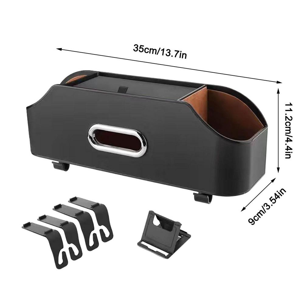 3 In 1 Car Seat Back Cup Holder Storage Box Tissue Box With Hook Auto Backseat Organizer Car Phone Holder For Auto Interior