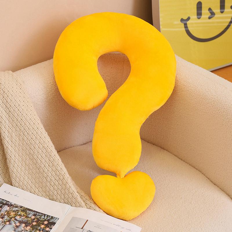 Neck Question Mark Pillow Plush Toy Cartoon Stuffed Doll Cute Decorative Cushion