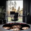 Maneskin Printed Round Rug Carpet Chair Rug Area Rug Entryway Doormats,for Office Chair Living Room Bedroom Kitchen Room.