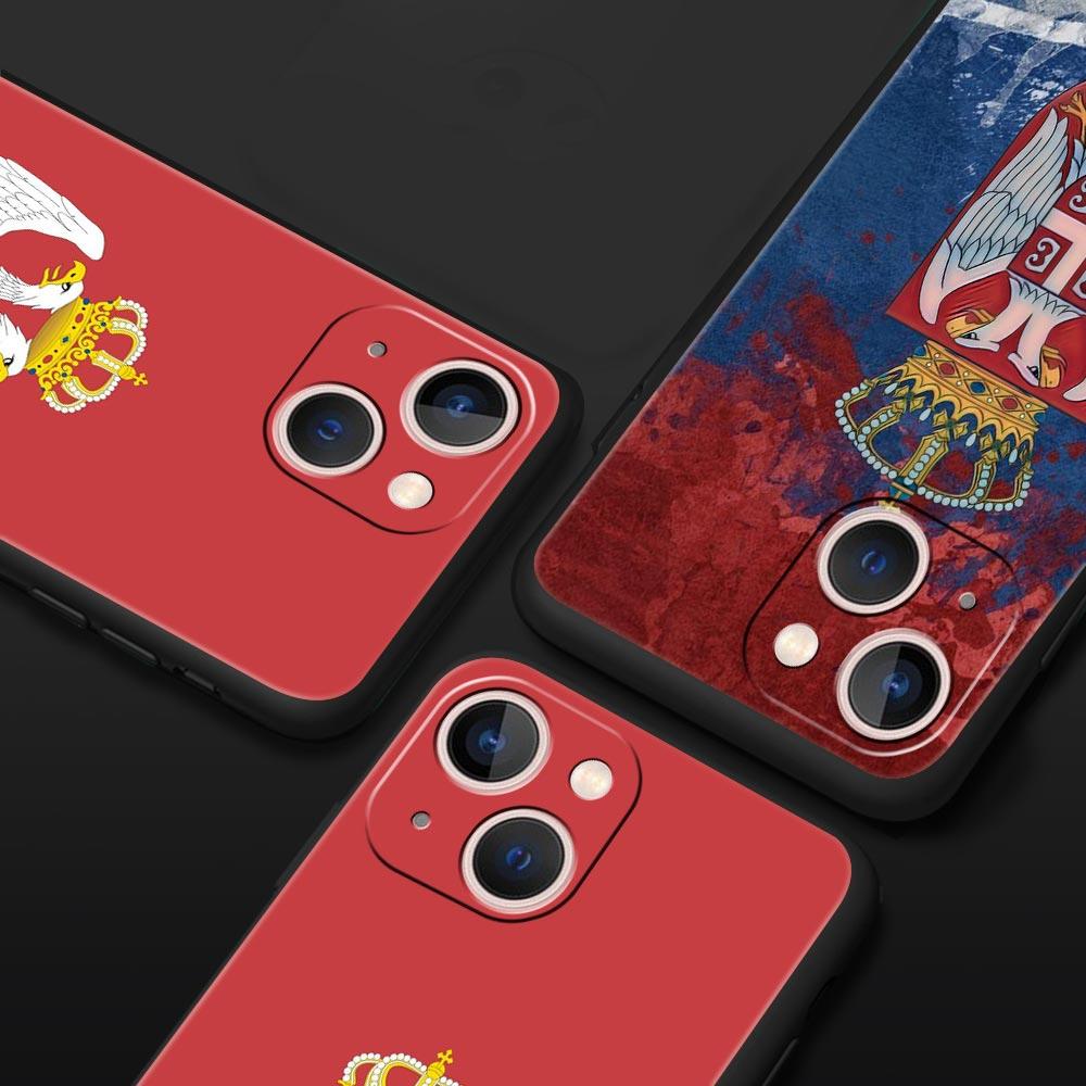 Флаг Сербии Значок Чехол для телефона Для iPhone 16e 15 14 13 12 11 Pro Max XS X XR SE 7 8 Plus Чехол iPhone 16 Мягкий ТПУ Чехол