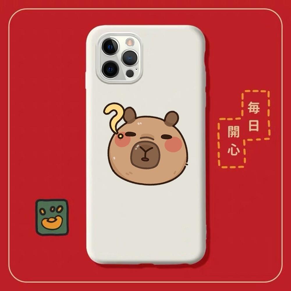 Мультяшный чехол для телефона с капибарой для iPhone 14 11 12 13 Mini Pro Xs Max 8 7 6 6S Plus X XR, однотонный чехол конфетного цвета