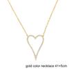 New High Quality Micro Pave White CZ Heart Charm Link Chain Necklace Minimal Delicate Lover Girlfriend Fashion Jewelry