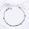925 Sterling Silver Double Love Heart Hollow Round Beads Bracelet Female Fashion Romantic Jewelry Classic