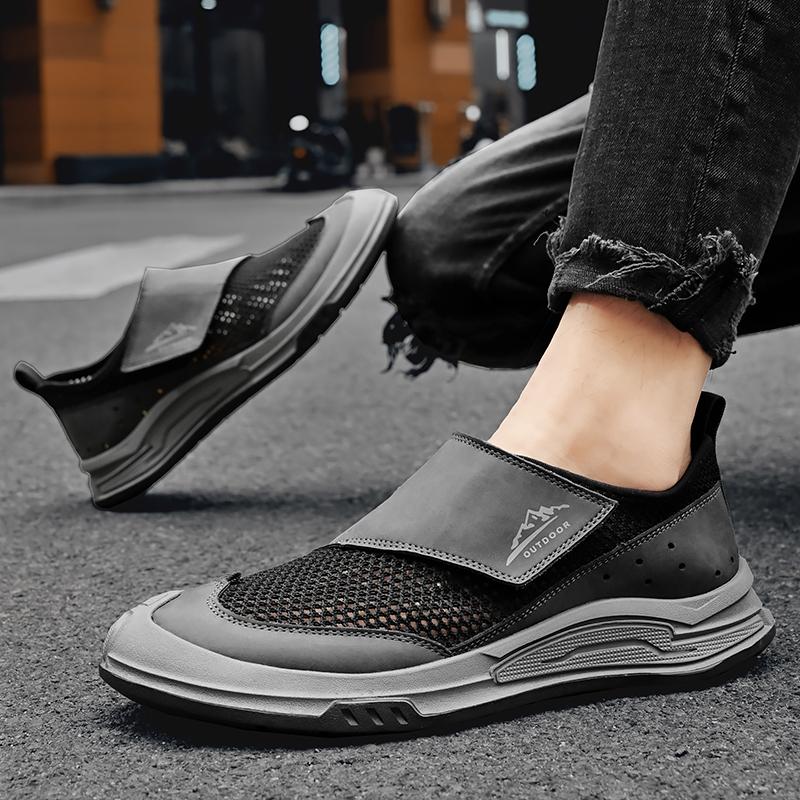 Fashion Hot Selling Men's Big Size Mesh Shoes Europe America Summer Beach Casual Shoes Breathable Non Slip Outdoor Men's Hiking Shoes