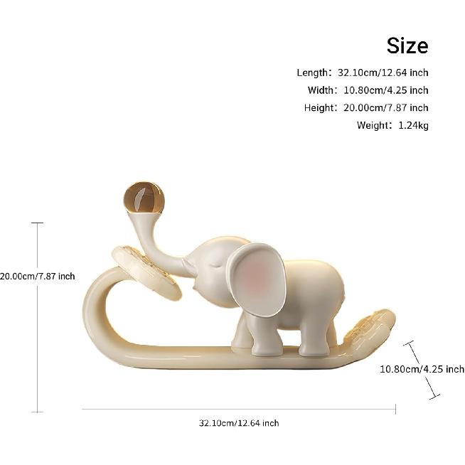 Aris & Juno Adorable Elephant Key Holder - Resin Entryway Organizer, for Animal Lovers