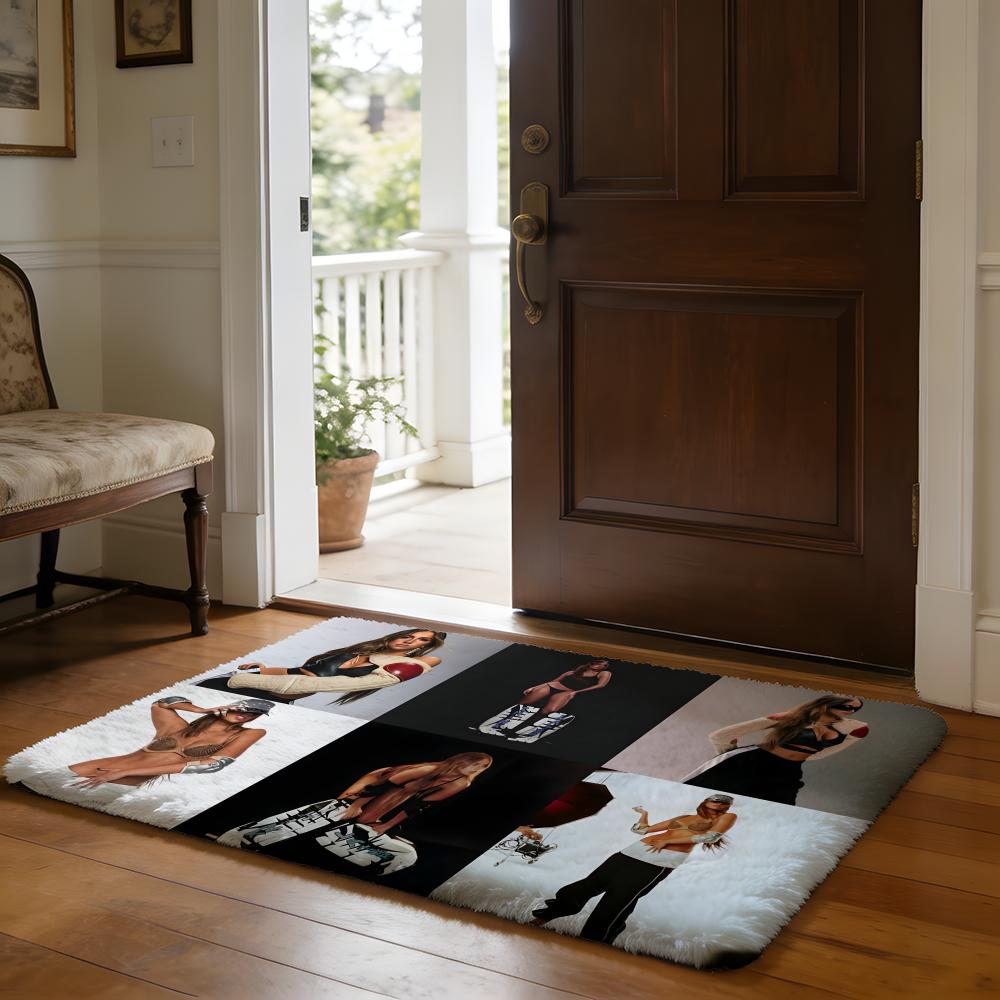 Floor Mat Soft Flannel Rug Non Slip Absorbent Mat for Bathroom Bedroom Home Decor Hot Singer T Taylor Fun S Swift