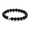 Handmade Couple Bracelet Scrub Black Agate Pine Stone Beads Men and Women Bracelets