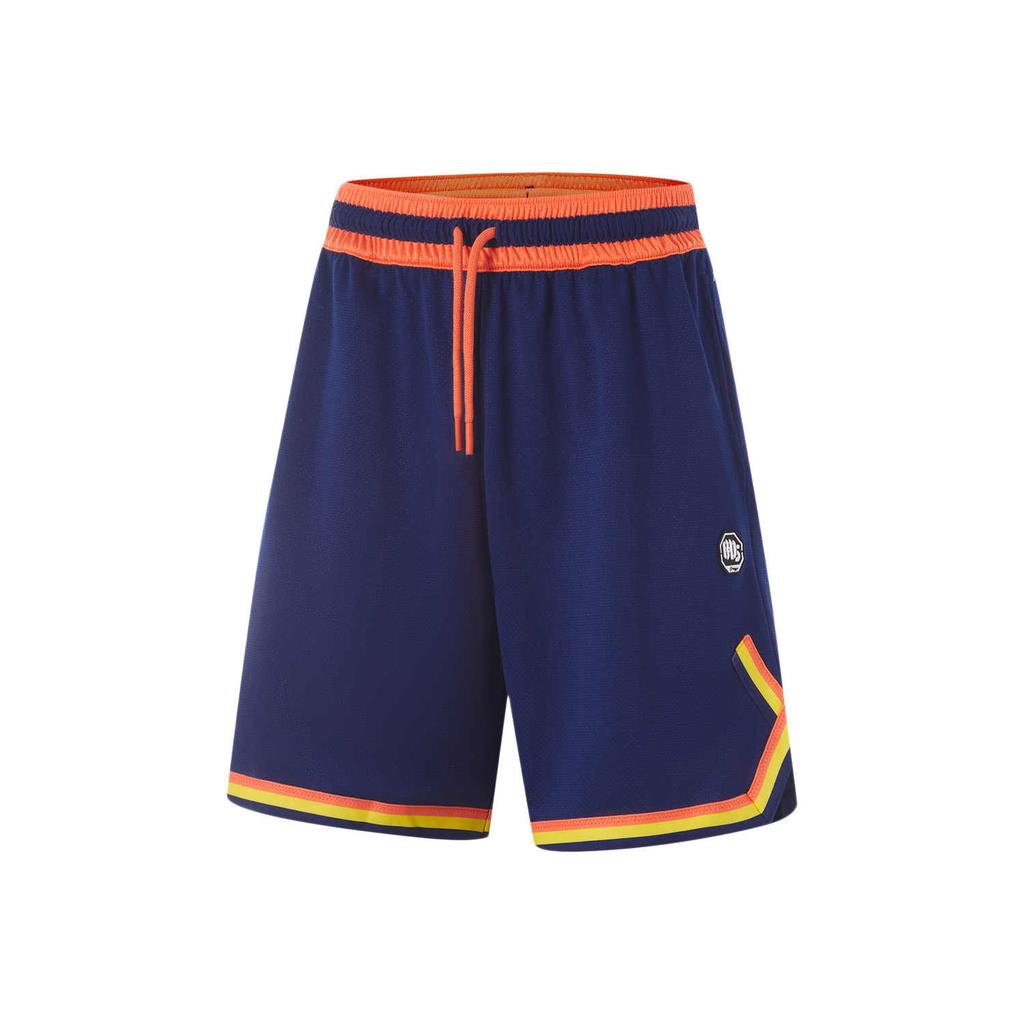 Li-Ning Anti-Five Series Color Block Lace-Up Letter Quick-Dry Basketball Shorts Men Shorts Blue AAPU111-8