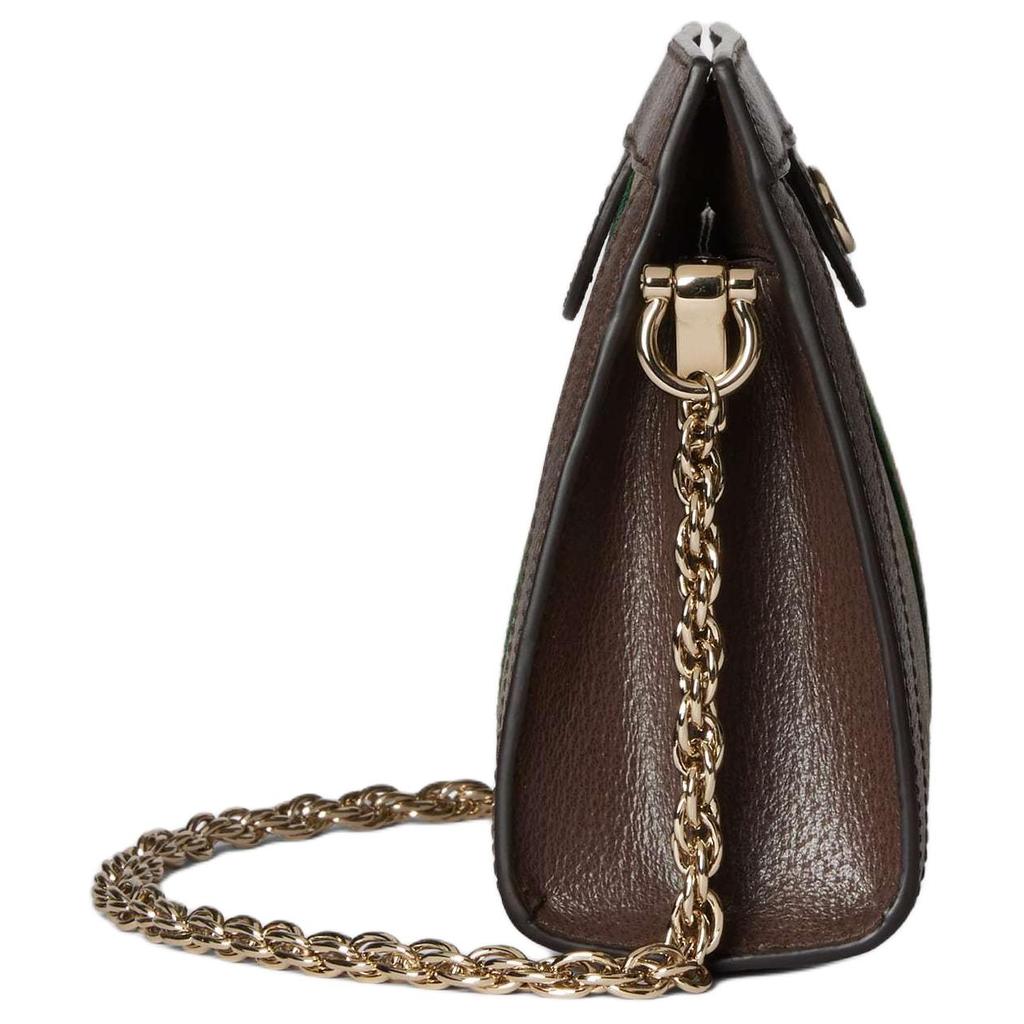 Gucci Ophidia GG Monogram Iconic Web Stripe Medium Shoulder Bag Women Shoulder Bag Beige Dark-Brown Light-Gold 837428-FAE0J-9867