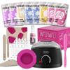 Waxing Kit 63pzs, Perfect Gift Set-Hair Removal Hard Wax with Wax Warmer,Waxing Beads for Face/Brazilian/Full Body/Bikini/Sensitive Skin