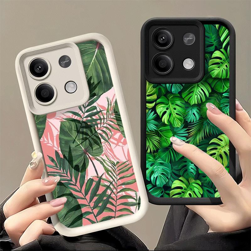 Чехол для телефона Xiaomi Redmi Note 15 14 13 Pro Plus Летние Растения Зеленый Лист Чехол 12S 11 11S 11T 5G 14S Мягкий Силикон Funda
