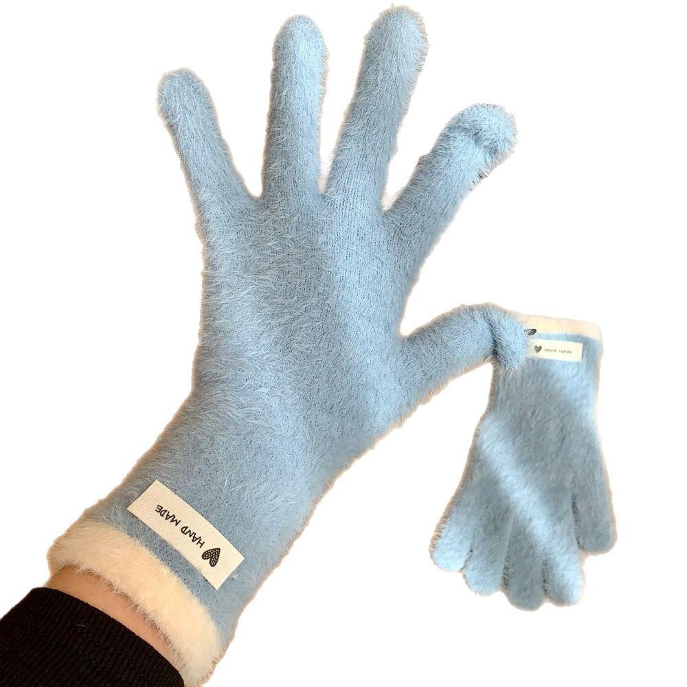Windproof Winter Warm Gloves Thermal Thick Touch Screen Gloves Full Finger Gloves For Students