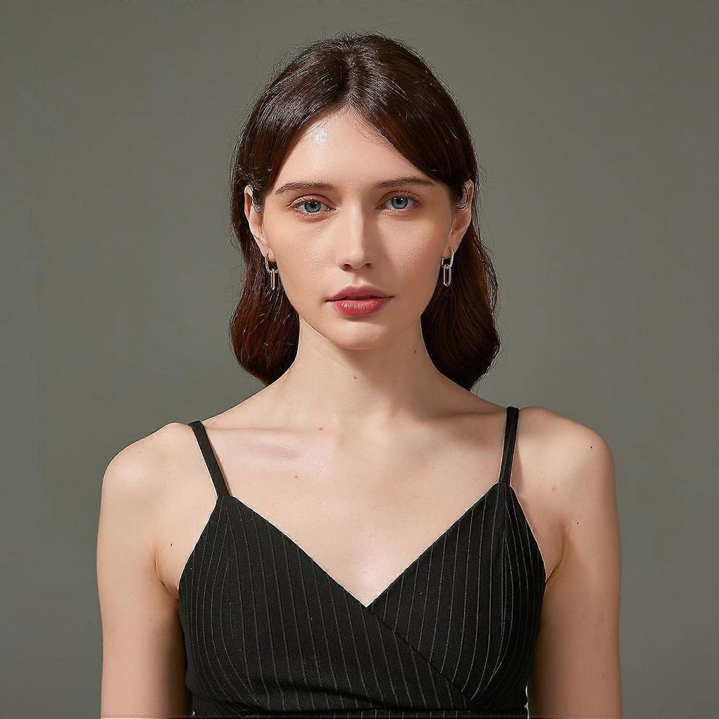 18K Gold Plated Paperclip Earrings Trendy hypoallergenic Link Earrings For Women Chain Statement Earrings Dangle Hoops Rectangle Earrings Jewelry For