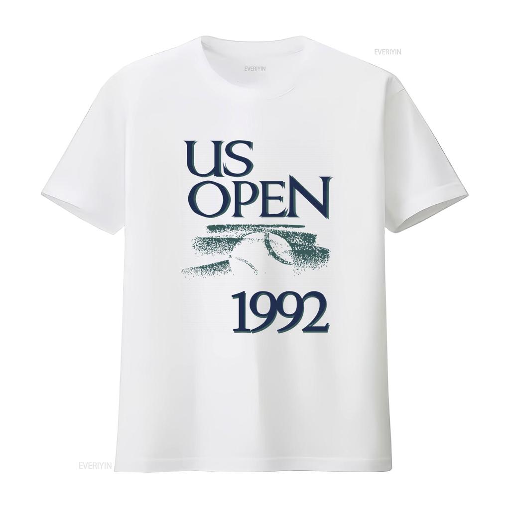 Винтажная футболка US Open 1992 года в ретро-стиле для фанатов 90-х L Белая с дизайном Андре Агасси и Пита Сампраса винтажная стиранная