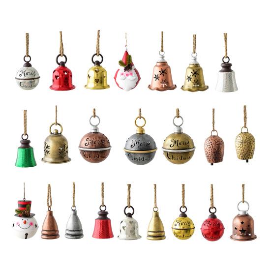 Рождественские колокольчики, деревенское железо, звенящие колокольчики, рождественское подвесное украшение для рождественской елки, дверного проема