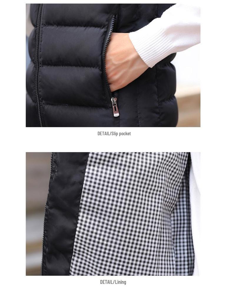 Мужская куртка-жилет на молнии со стойкой - Пуховый хлопок, Большой размер, 2019.