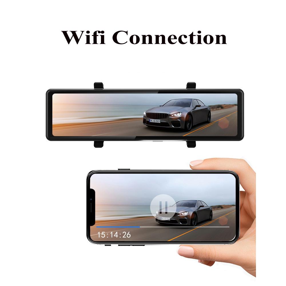 icreative 11,26-дюймовый автомобильный видеорегистратор 1080P, беспроводной Carplay, Android, авто, двойной объектив, Wi-Fi, видеорегистратор, Wi-Fi, GPS, FM, Bluetooth, циклическая запись, видеорегистратор