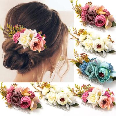 Свадебный гребень для волос Bohemia Brides, заколка, головной убор для подружки невесты, гребни для волос, аксессуары для волос для женщин, девушек, цветочные заколки для волос