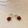 Серебряная игла Красные геометрические серьги-гвоздики Ankara женские корейский ins модный дизайн серьги высококачественные изысканные серьги