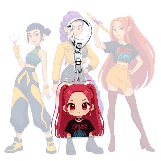 Witch Hunters Keychain Rich Character Modeling Lightweight Portable Key Chain Vibrant Color Anime Girl